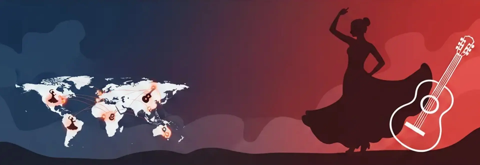 Guitarrista flamenco en un escenario oscuro